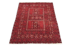 Afghansk matta - 208 x 150 cm - röd