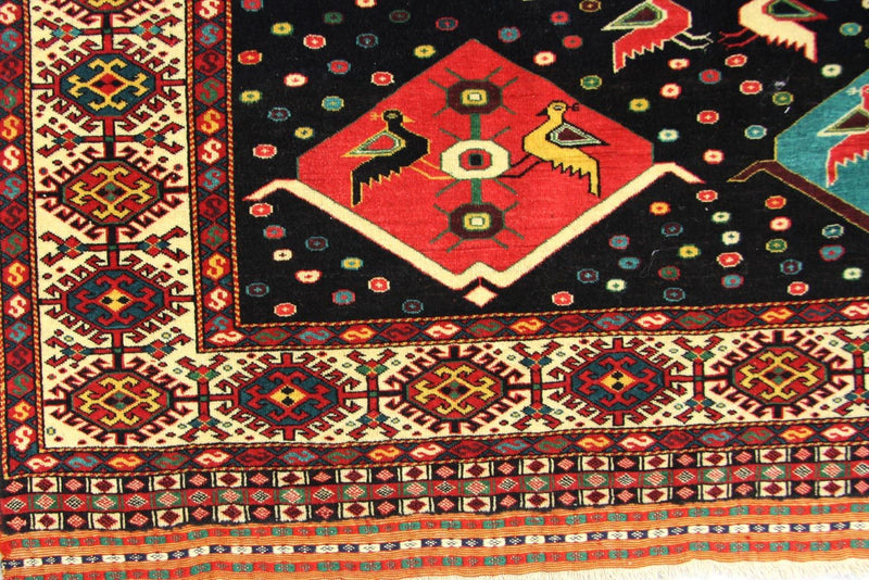 Turkaman-matta kvadrat  - 158 x 132 cm - blå