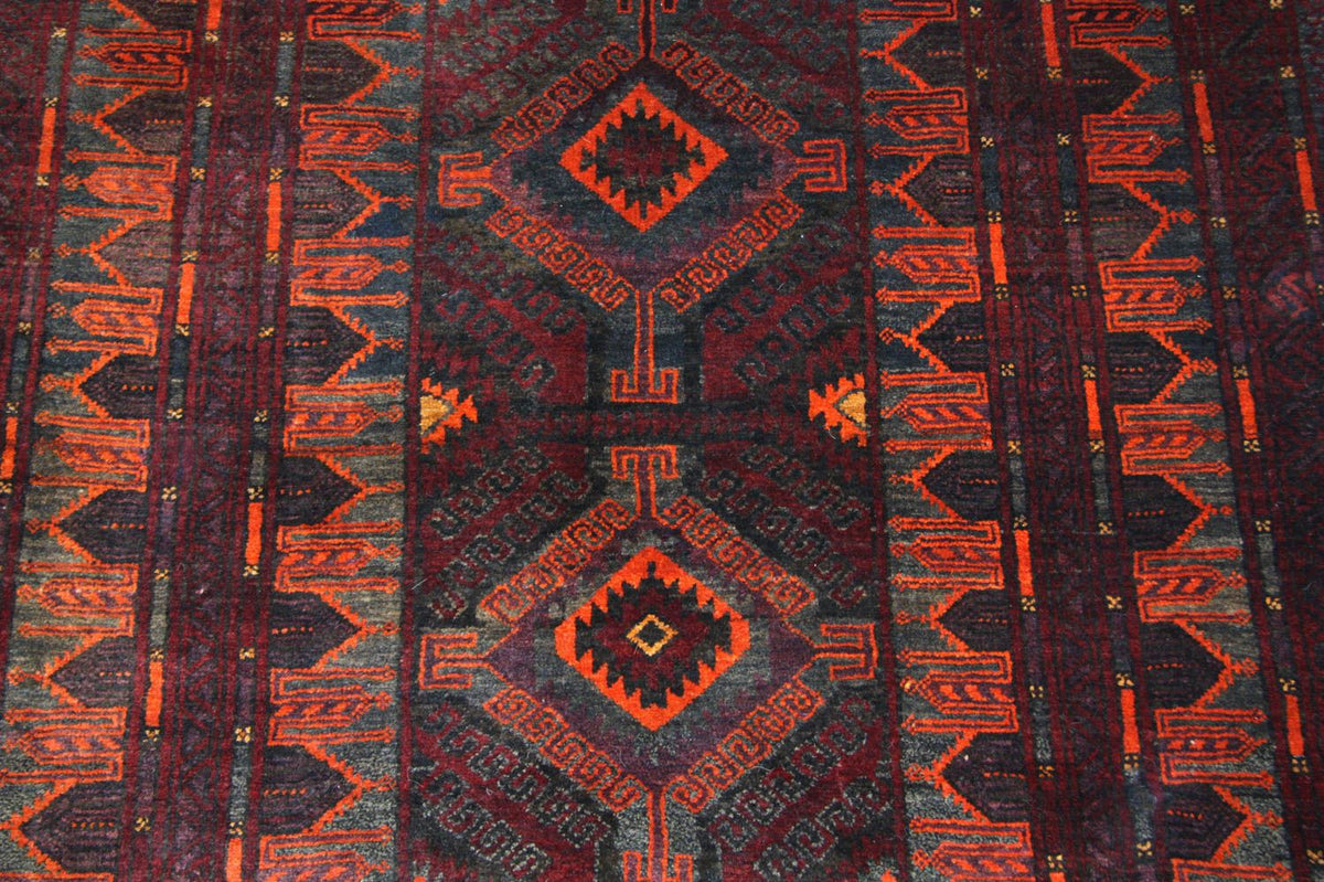 Afghansk matta - 208 x 123 cm - blå