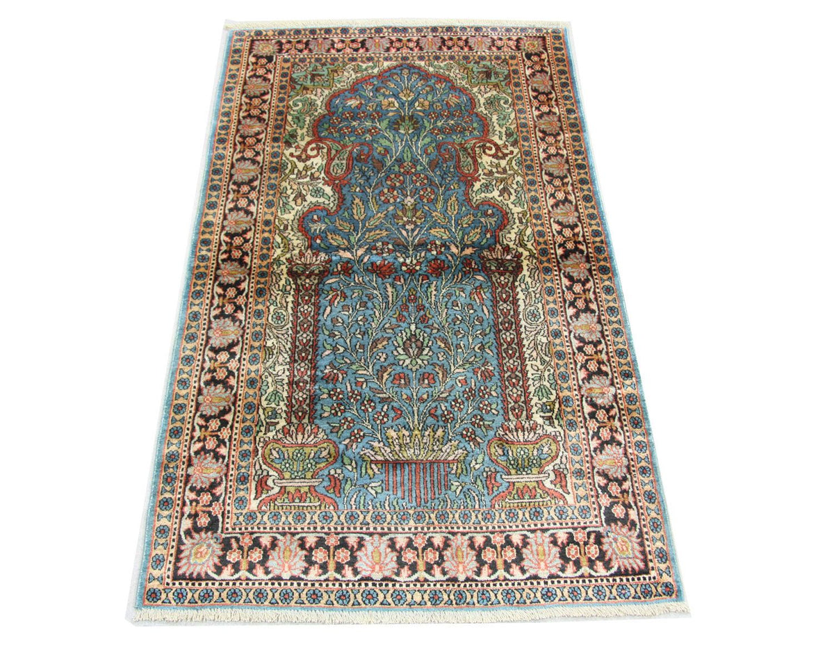 Sidenmatta - Kashmir Silk - 156 x 90 cm - blå