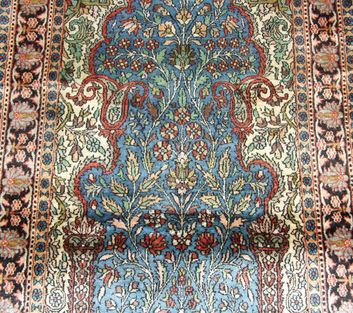 Sidenmatta - Kashmir Silk - 156 x 90 cm - blå