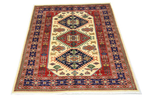 Afghansk matta - 194 x 146 cm - beige