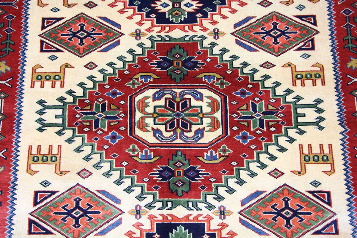 Afghansk matta - 194 x 146 cm - beige