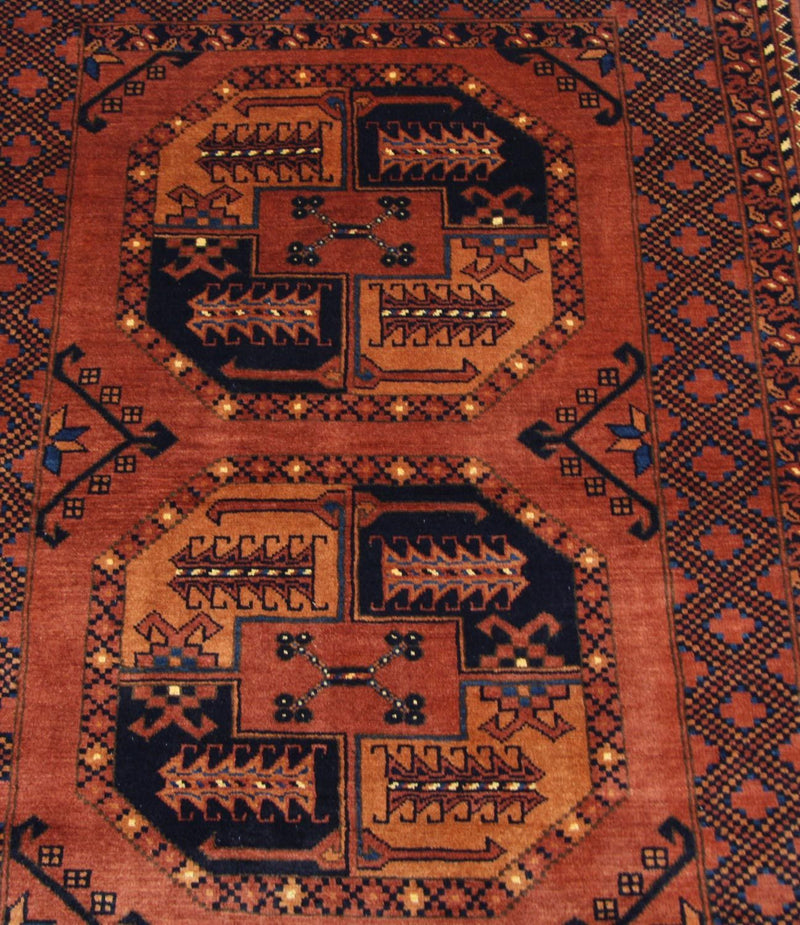 Afghansk matta - 142 x 104 cm - brun