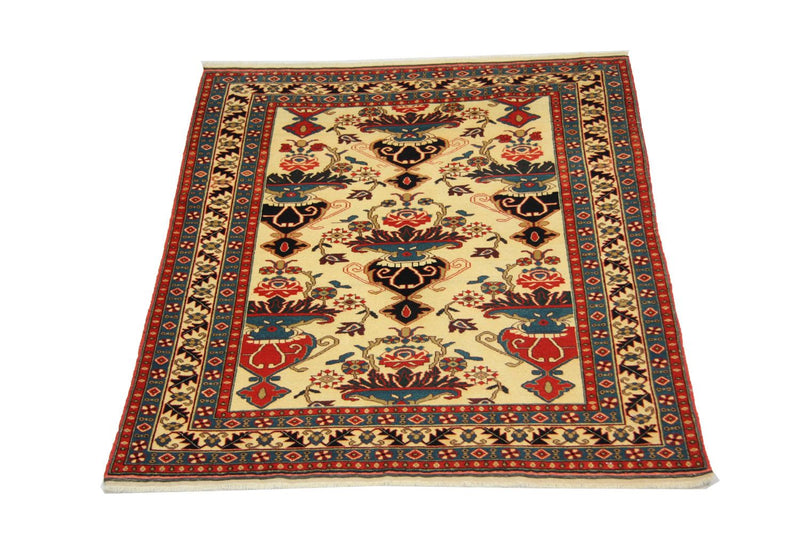 Afghansk matta - 135 x 114 cm - beige