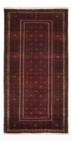 Runner Baluch-matta - 203 x 101 cm - mörkröd