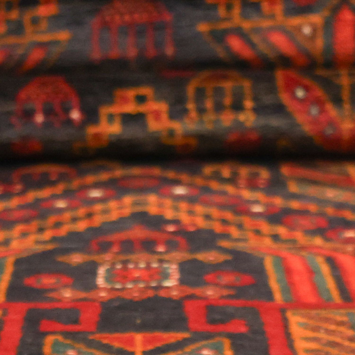 Runner Baluch-matta - 293 x 108 cm - mörkröd