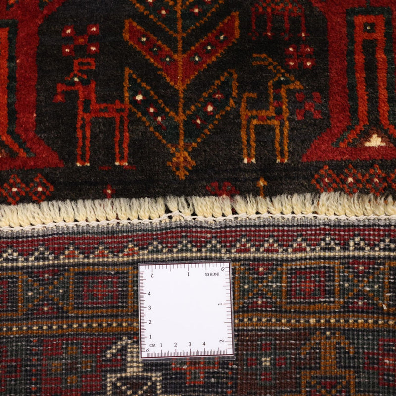 Runner Baluch-matta - 293 x 108 cm - mörkröd