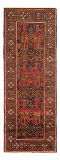 Runner Baluch-matta - 297 x 107 cm - mörkröd