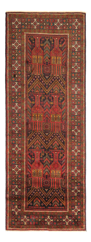 Runner Baluch-matta - 297 x 107 cm - mörkröd