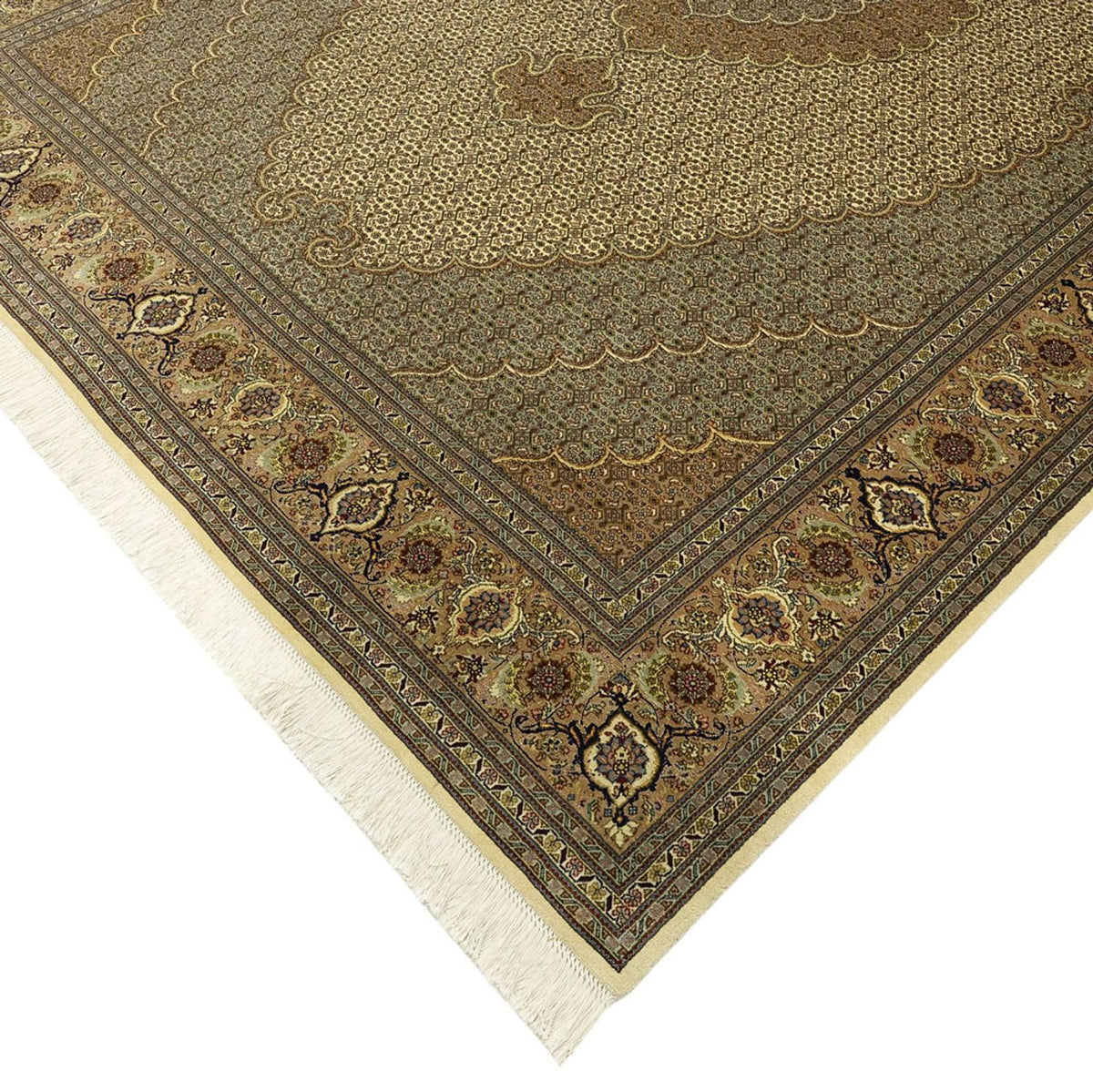 Persisk matta - Tabriz - Royal - Kungliga - 302 x 200 cm - mörk beige