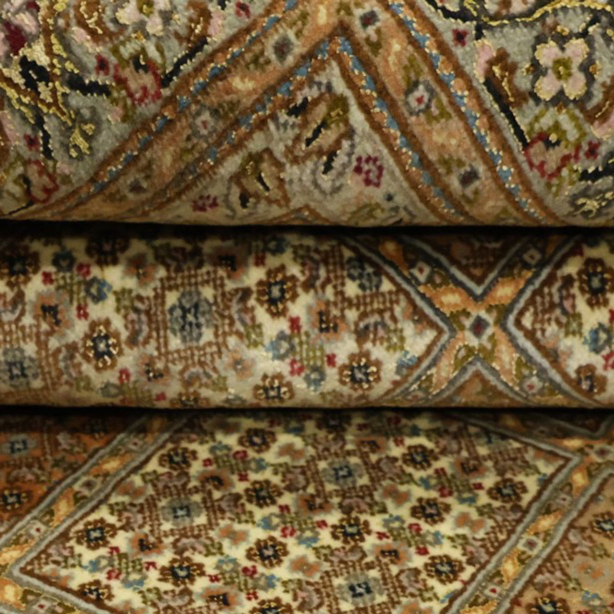 Persisk matta - Tabriz - Royal - Kungliga - 207 x 151 cm - mörk beige