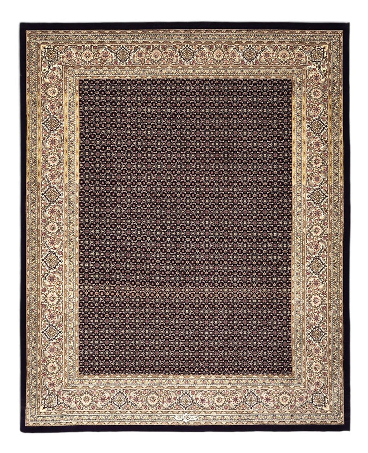 Persisk matta - Tabriz - Royal - Kungliga - 194 x 153 cm - mörk beige