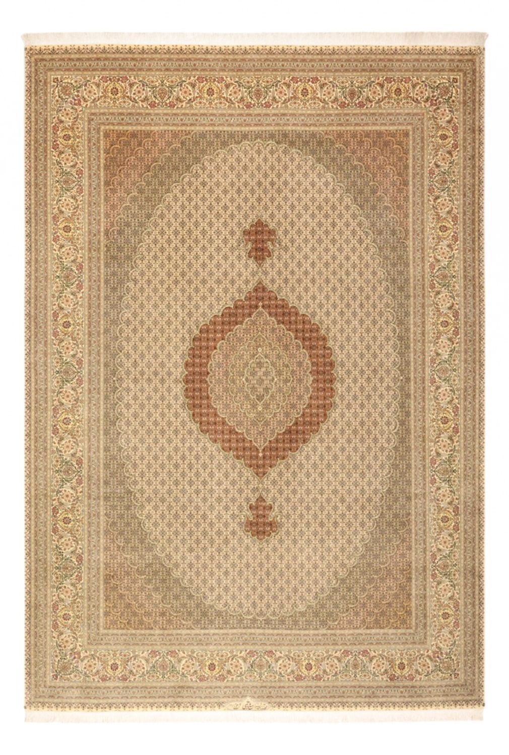 Persisk matta - Tabriz - Royal - Kungliga - 357 x 248 cm - ljusbeige
