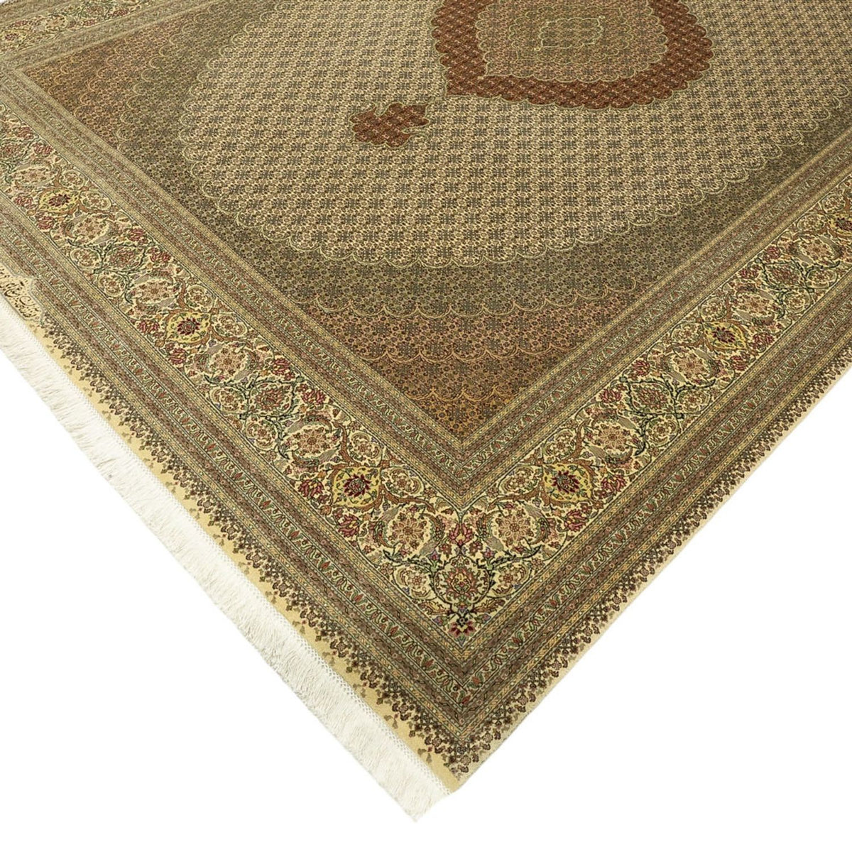 Persisk matta - Tabriz - Royal - Kungliga - 357 x 248 cm - ljusbeige