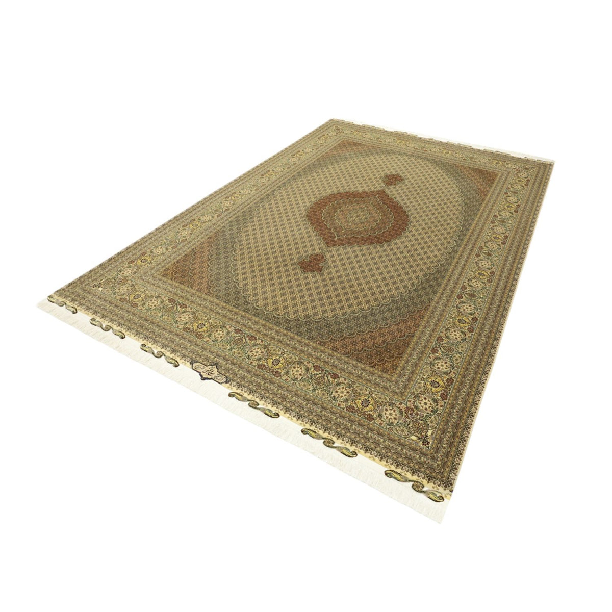 Persisk matta - Tabriz - Royal - Kungliga - 351 x 250 cm - mörk beige