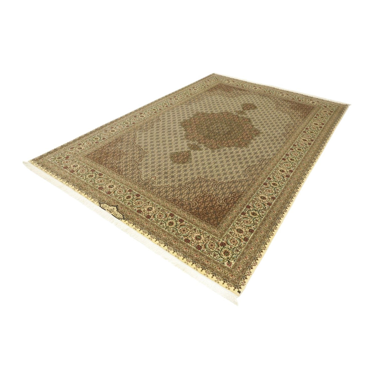 Persisk matta - Tabriz - Royal - Kungliga - 303 x 203 cm - mörk beige