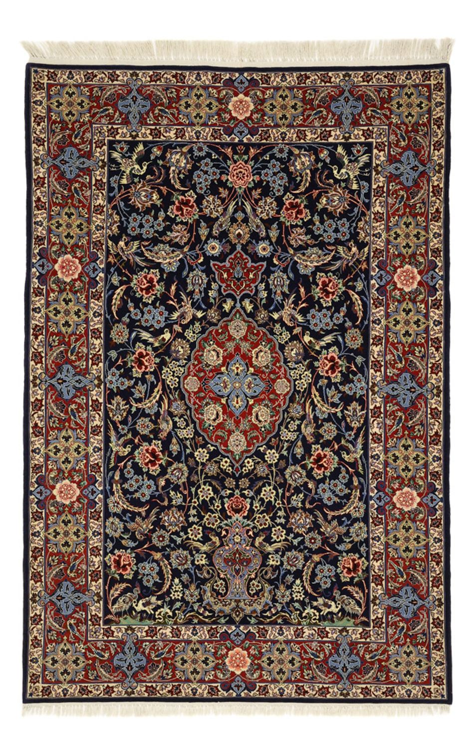 Orientaliska mattor - Isfahan - Halsband i siden - 166 x 114 cm - mörkblå