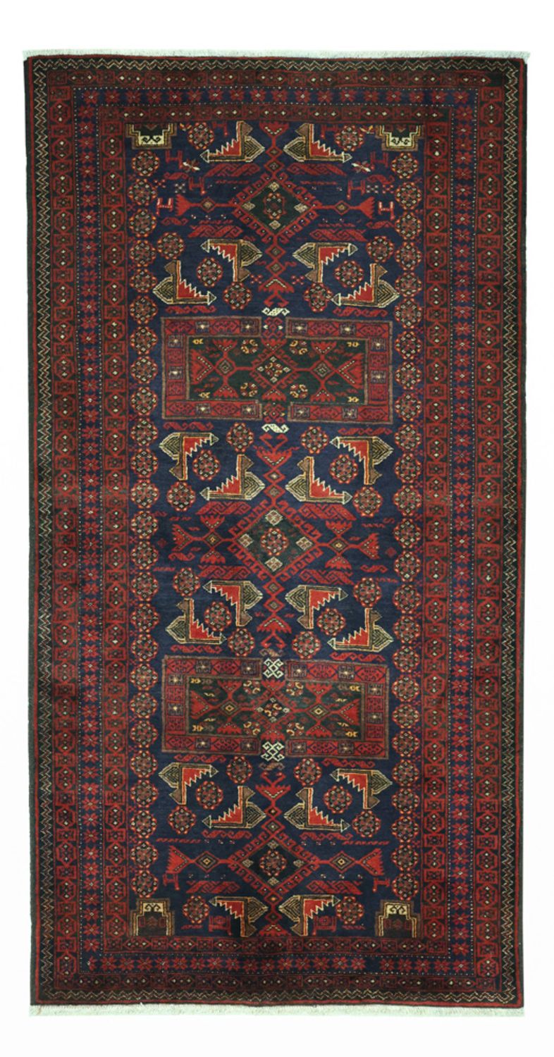 Runner Baluch-matta - 194 x 101 cm - mörkröd