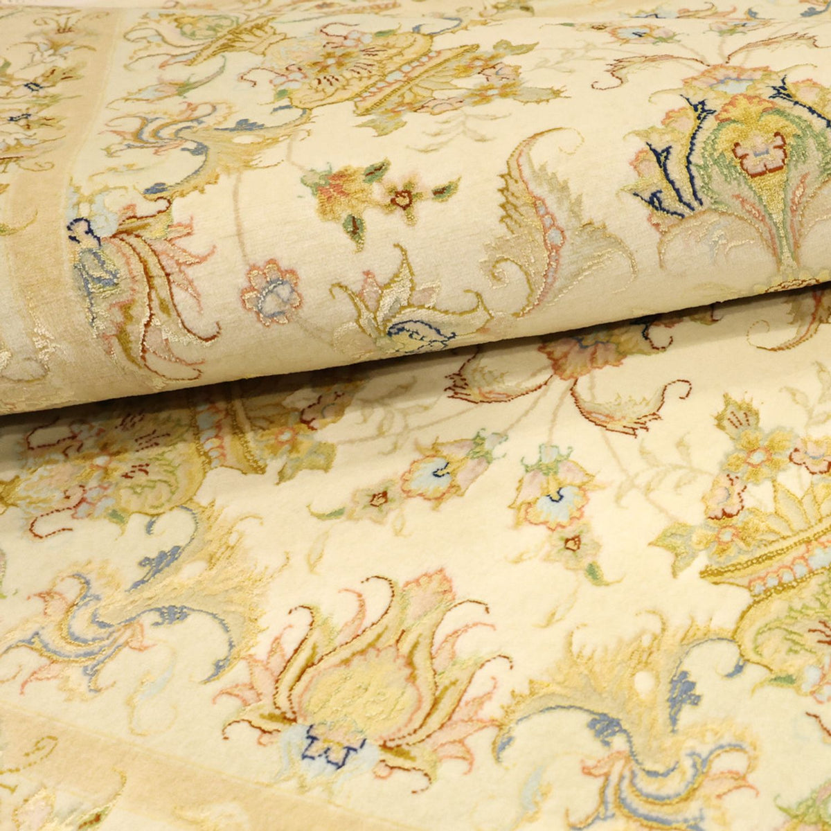 Persisk matta - Tabriz - Premium - Halsband i siden - 160 x 97 cm - sand