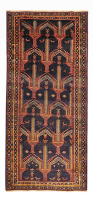 Runner Baluch-matta - 274 x 125 cm - mörkblå