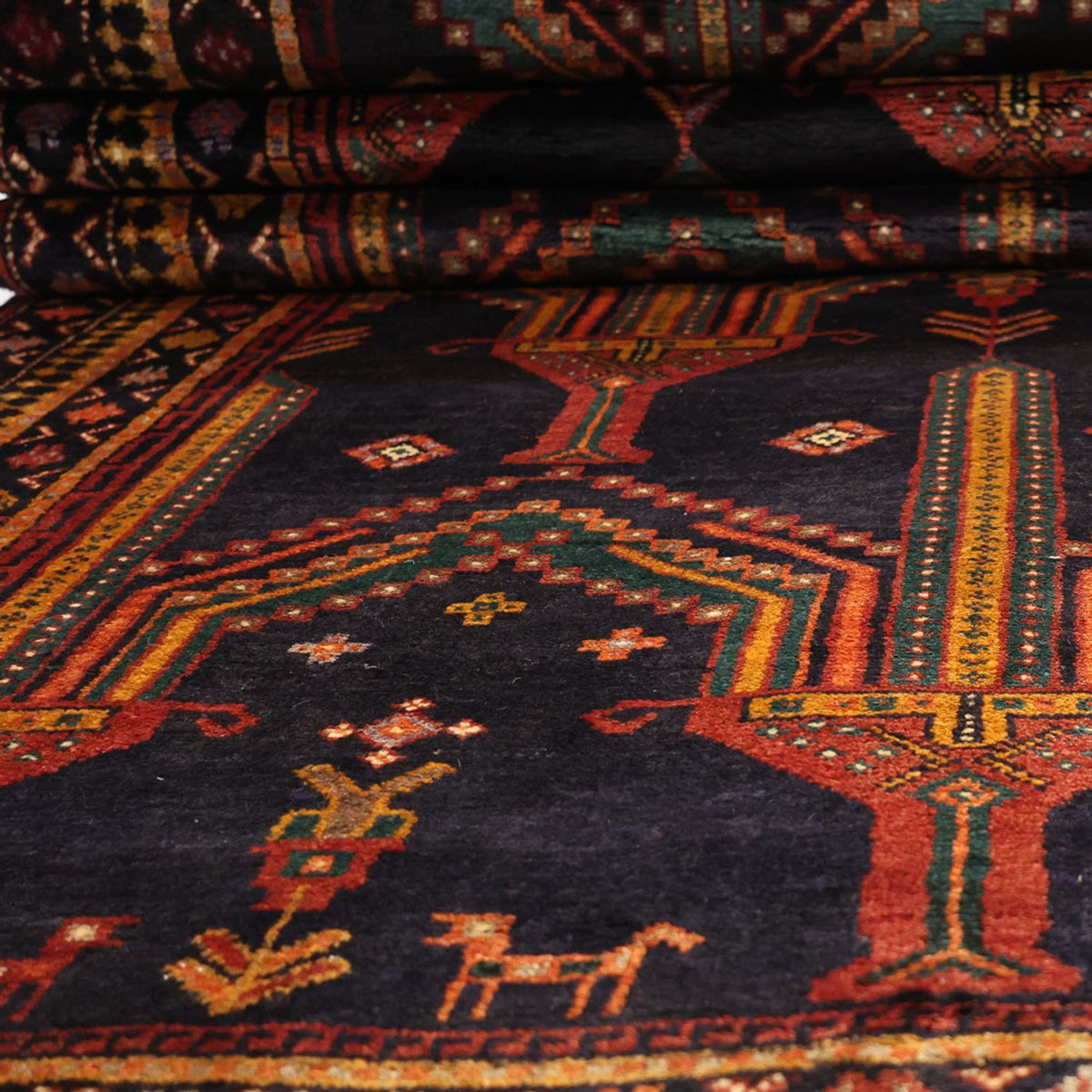 Runner Baluch-matta - 274 x 125 cm - mörkblå