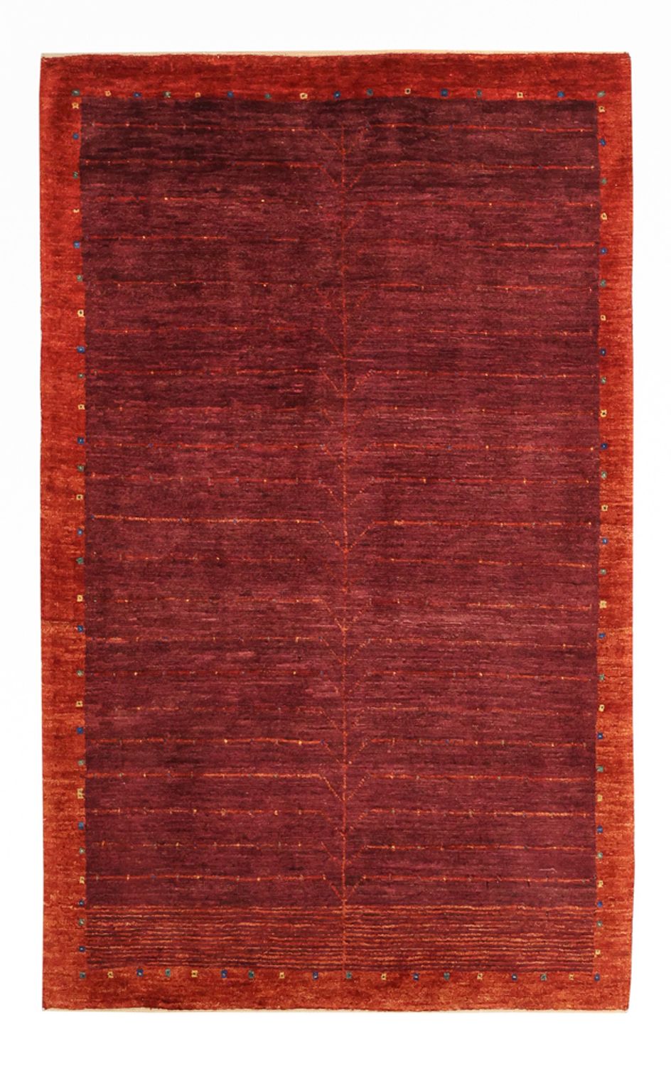 Gabbeh-matta - Kashkuli Persiska - 130 x 81 cm - mörkröd