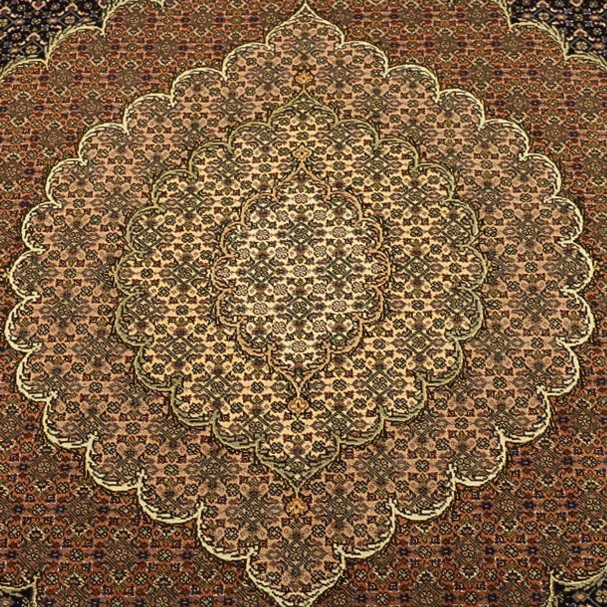 Persisk matta - Tabriz - Royal - Kungliga - 354 x 248 cm - mörkbrun