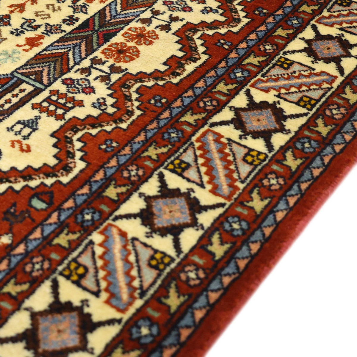 Persisk matta - Nomadic - 140 x 103 cm - grädde