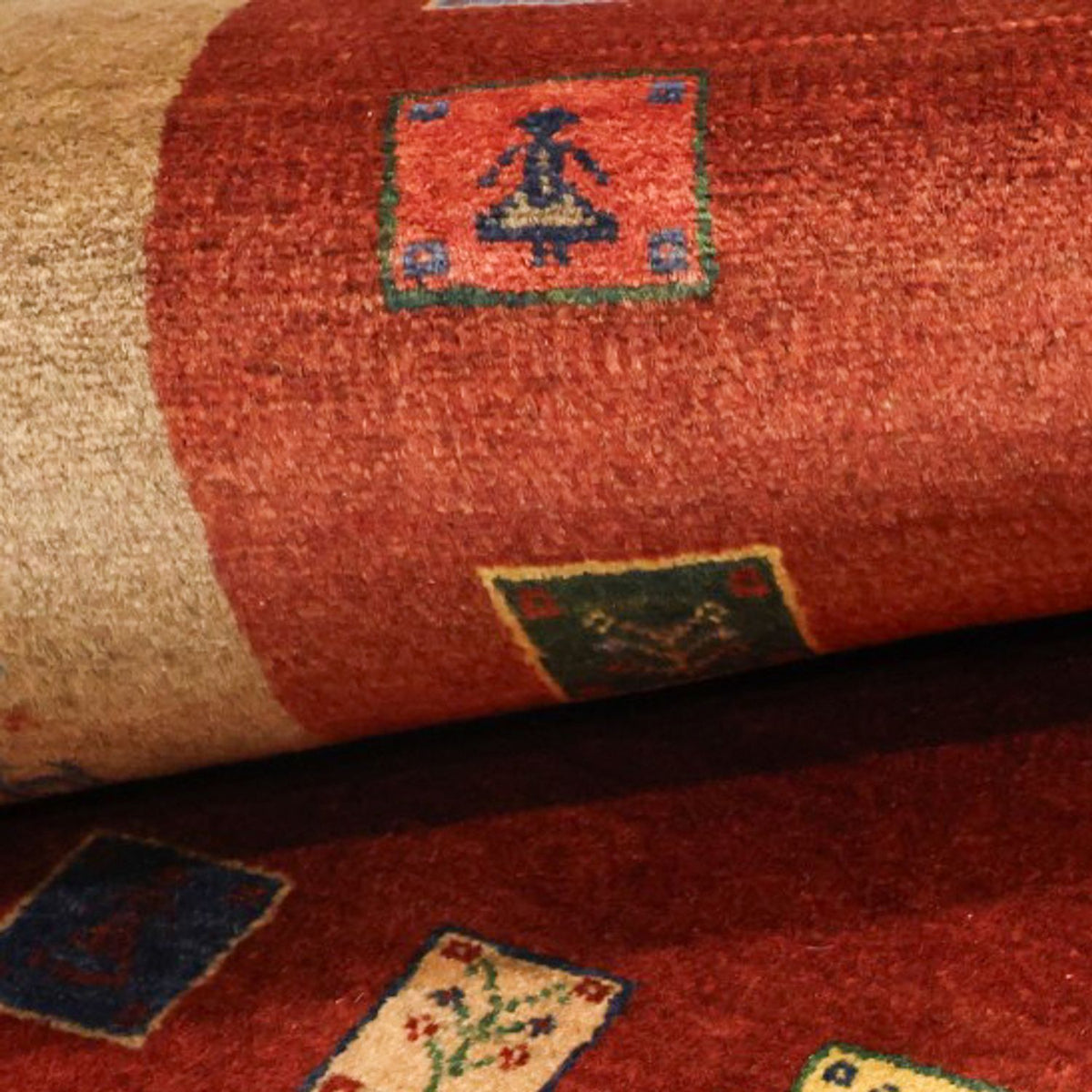 Gabbeh-matta - Kashkuli Persiska - 184 x 121 cm - röd