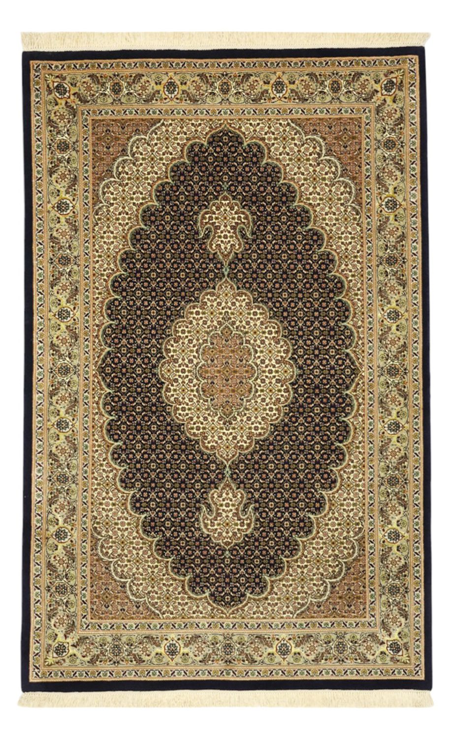 Persisk matta - Tabriz - Royal - Halsband i siden - 160 x 98 cm - mörk beige