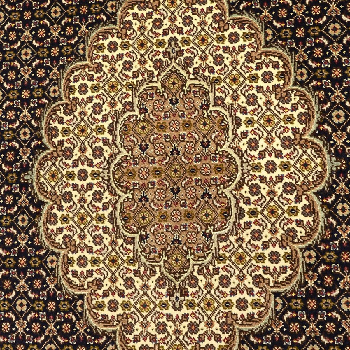 Persisk matta - Tabriz - Royal - Halsband i siden - 160 x 98 cm - mörk beige