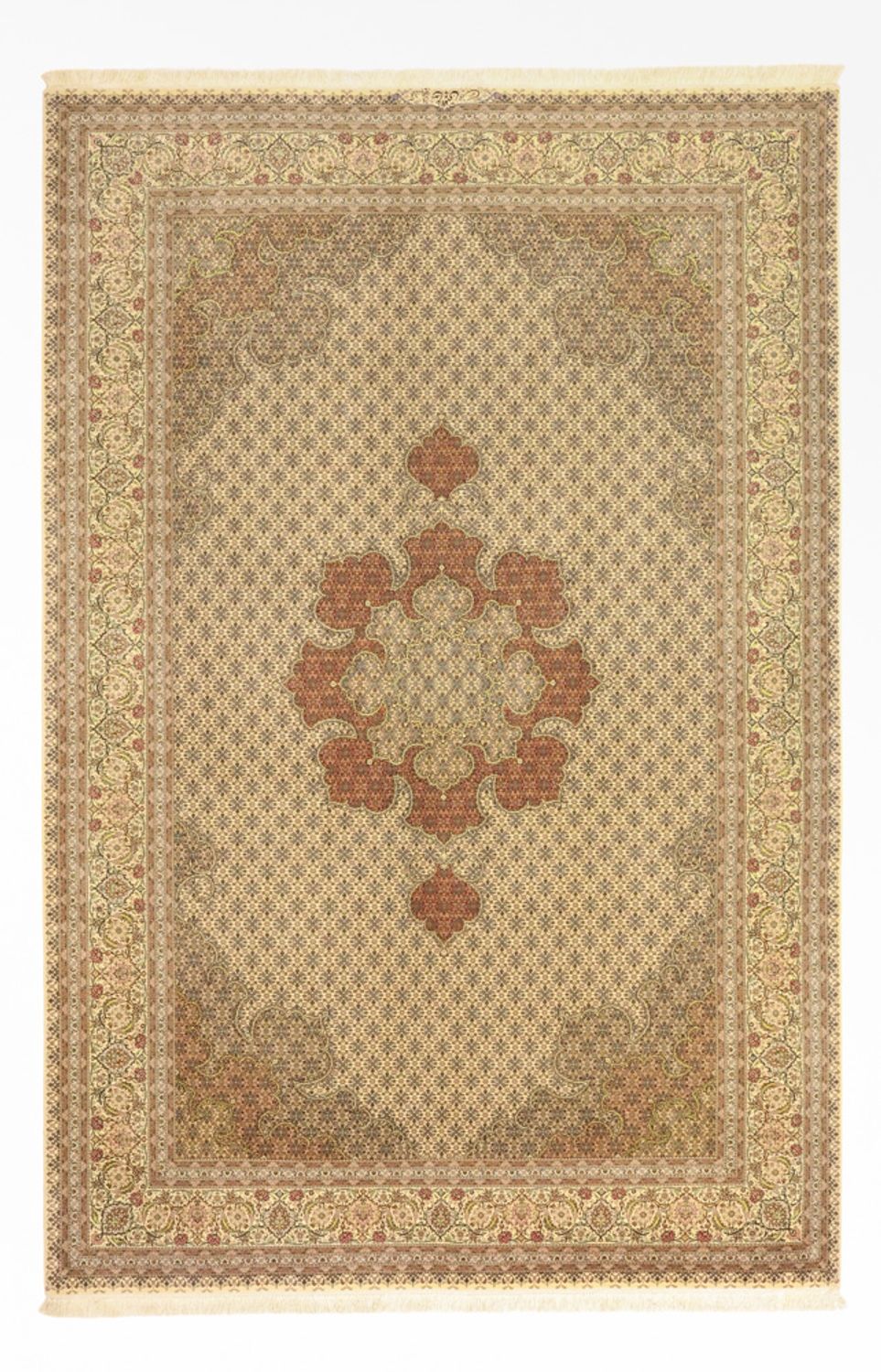 Persisk matta - Tabriz - 300 x 201 cm - ljusbeige