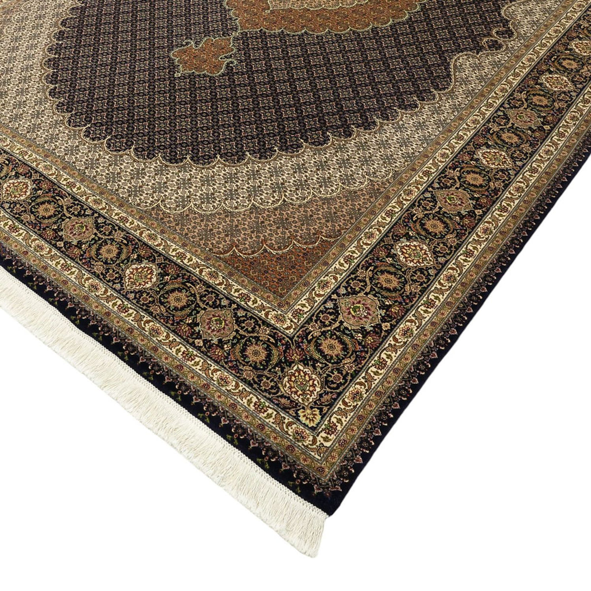 Persisk matta - Tabriz - 299 x 204 cm - mörk beige