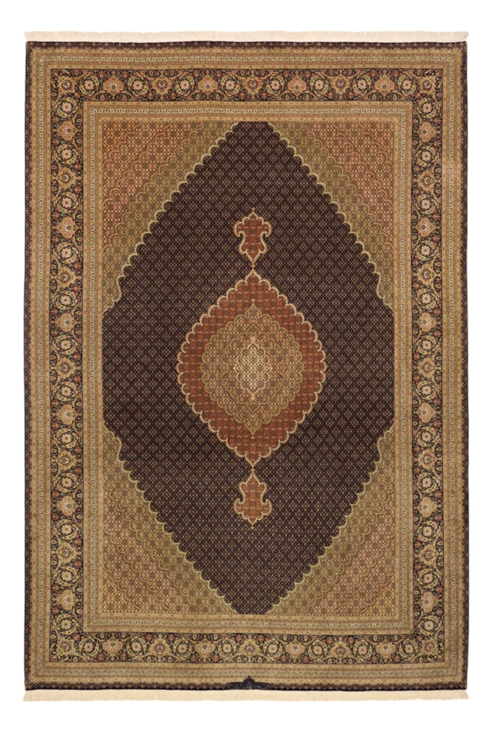 Persisk matta - Tabriz - Royal - Halsband i siden - 362 x 251 cm - mörk beige