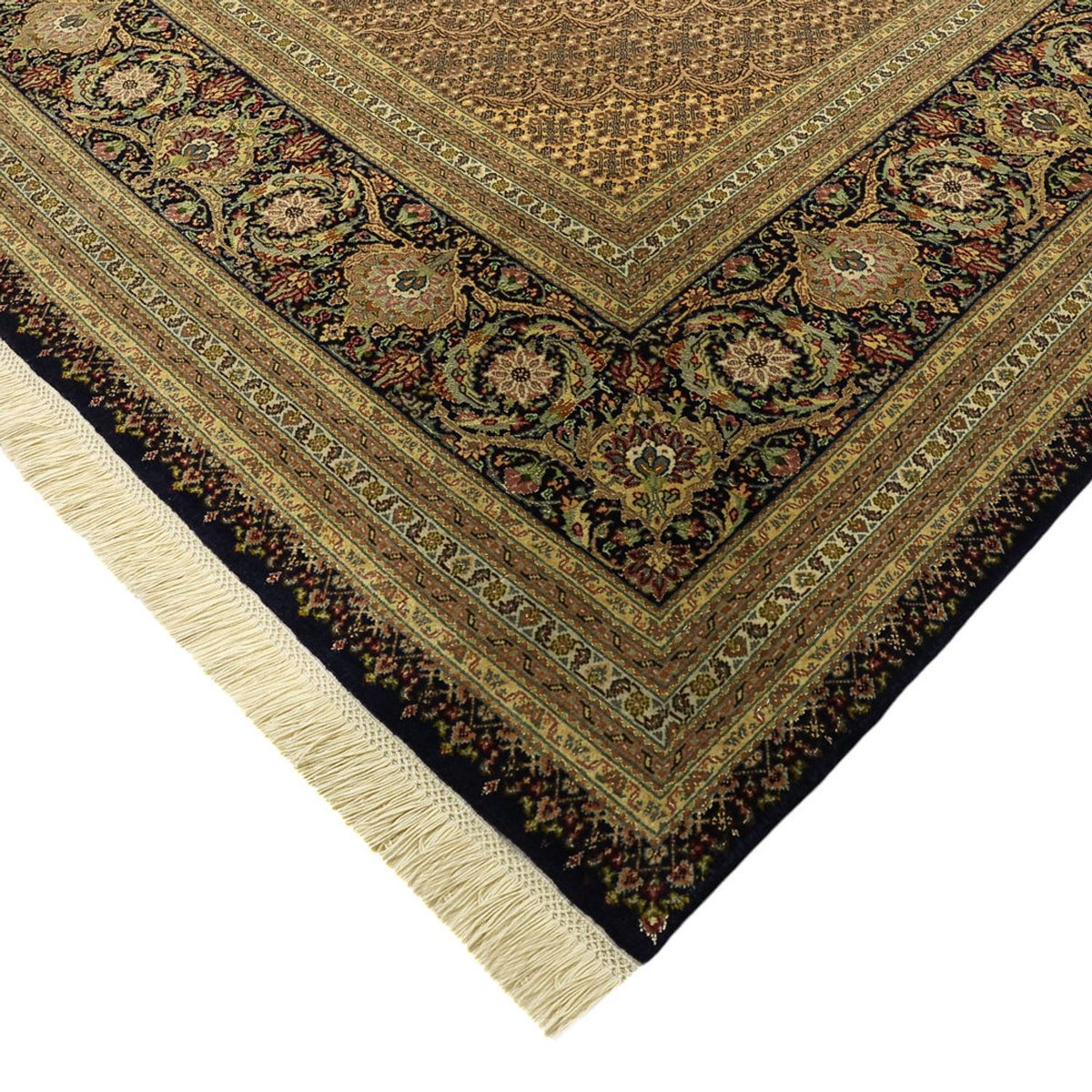 Persisk matta - Tabriz - Royal - Halsband i siden - 362 x 251 cm - mörk beige