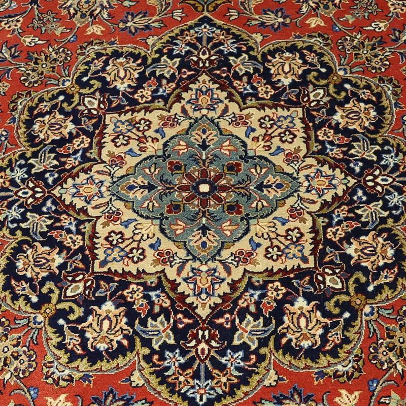 Persisk matta - Ghom - Kunglig - Halsband i siden - 220 x 141 cm - röd