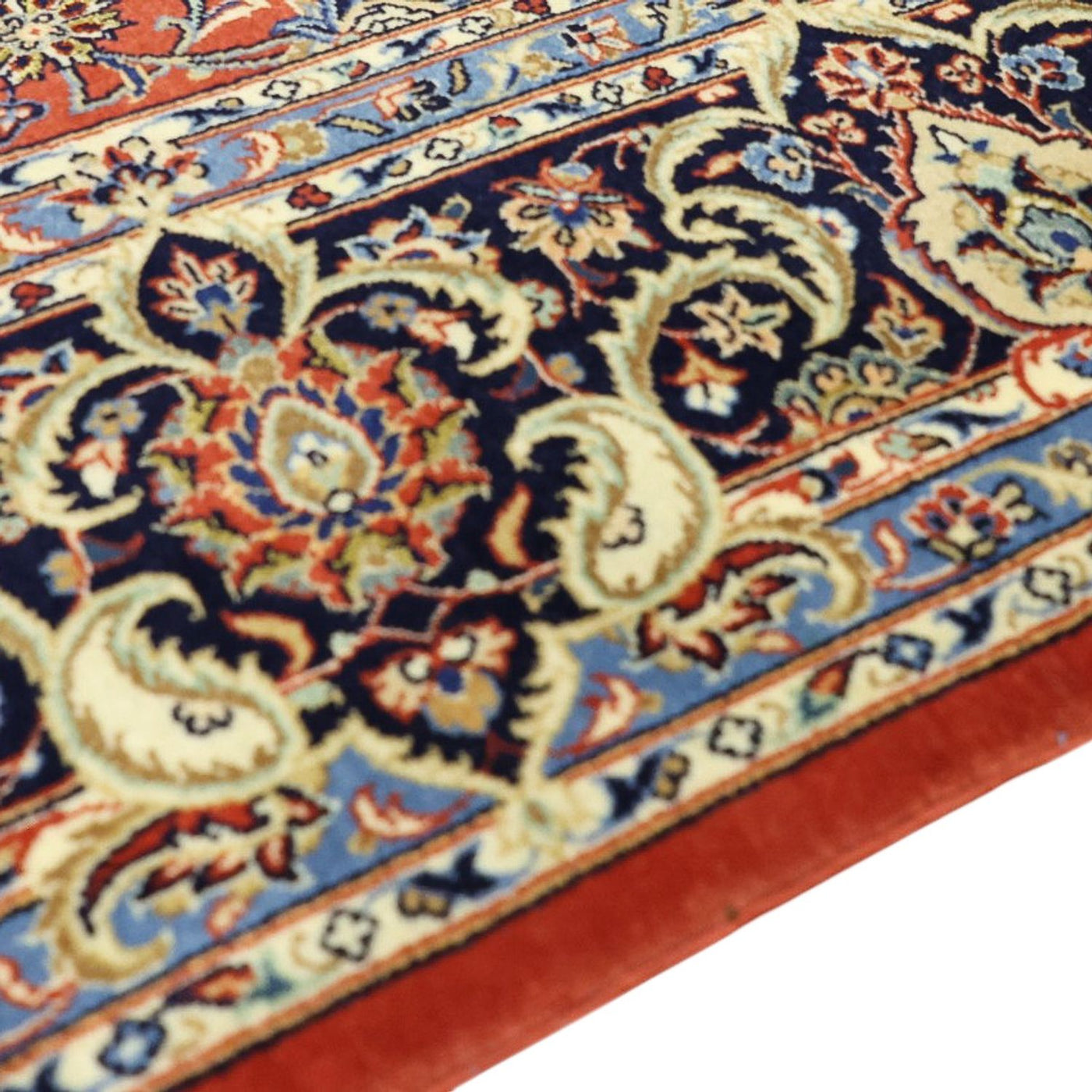 Persisk matta - Ghom - Kunglig - Halsband i siden - 220 x 141 cm - röd
