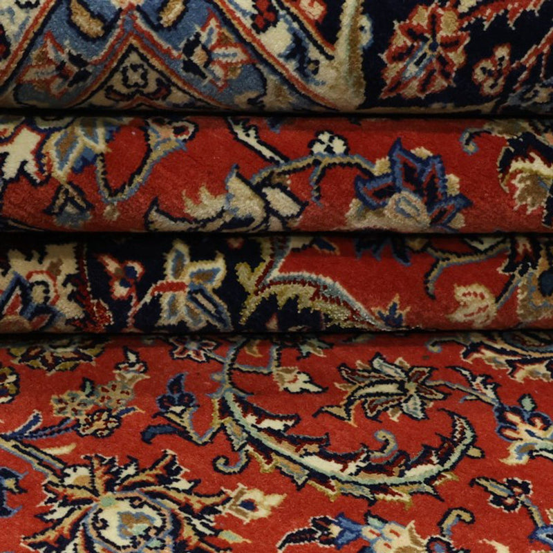 Persisk matta - Ghom - Kunglig - Halsband i siden - 220 x 141 cm - röd