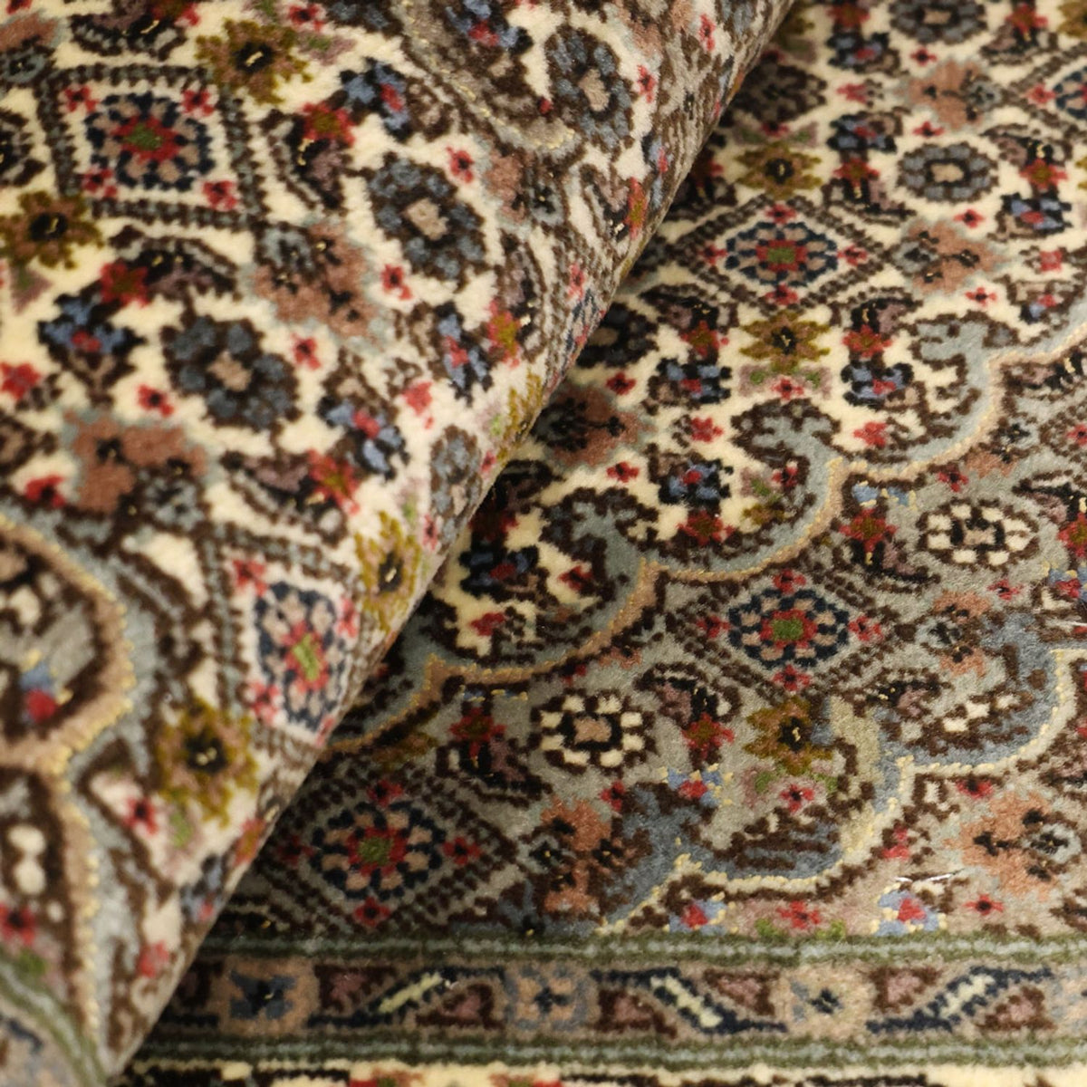 Persisk matta - Tabriz - Royal - 92 x 59 cm - mörk beige