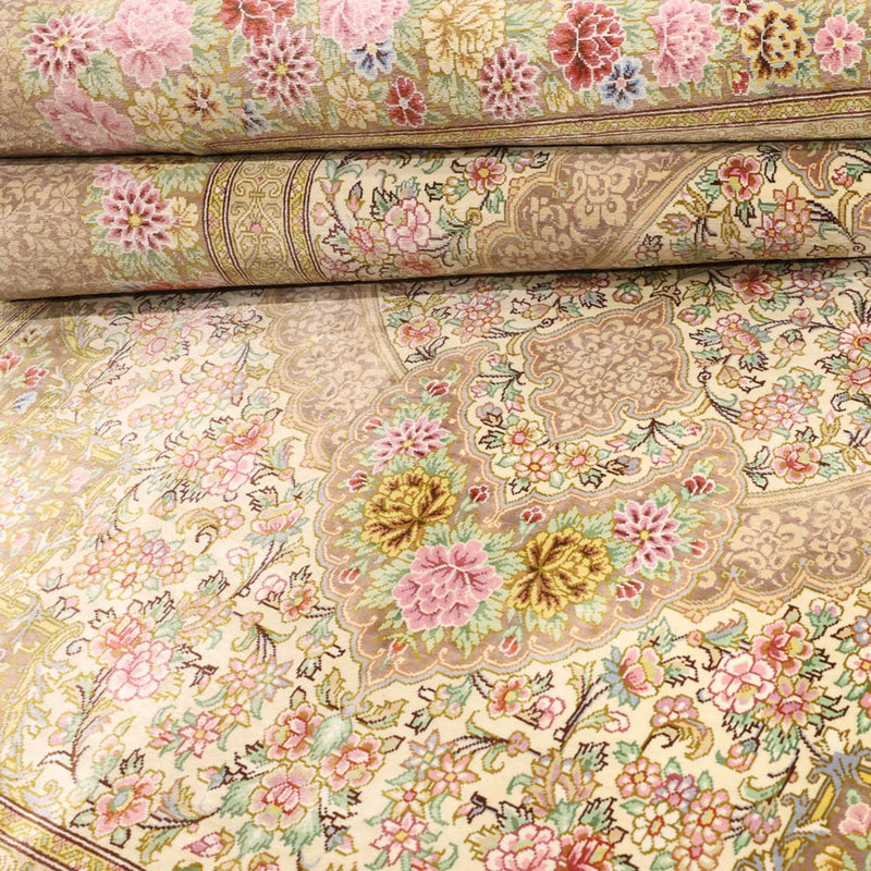 Persisk matta - Ghom - Kungliga - 165 x 101 cm - ljusbeige