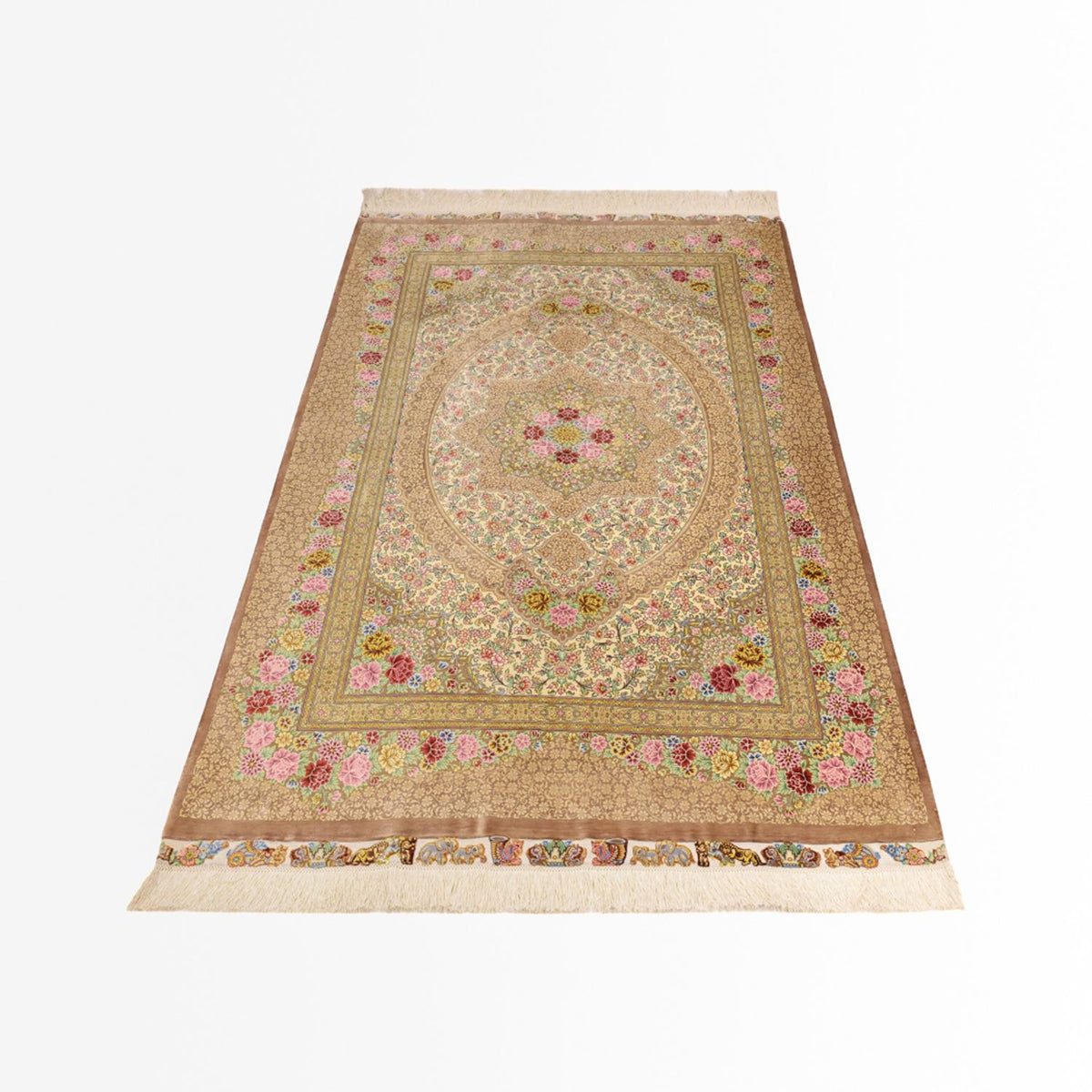 Persisk matta - Ghom - Kungliga - 165 x 101 cm - ljusbeige