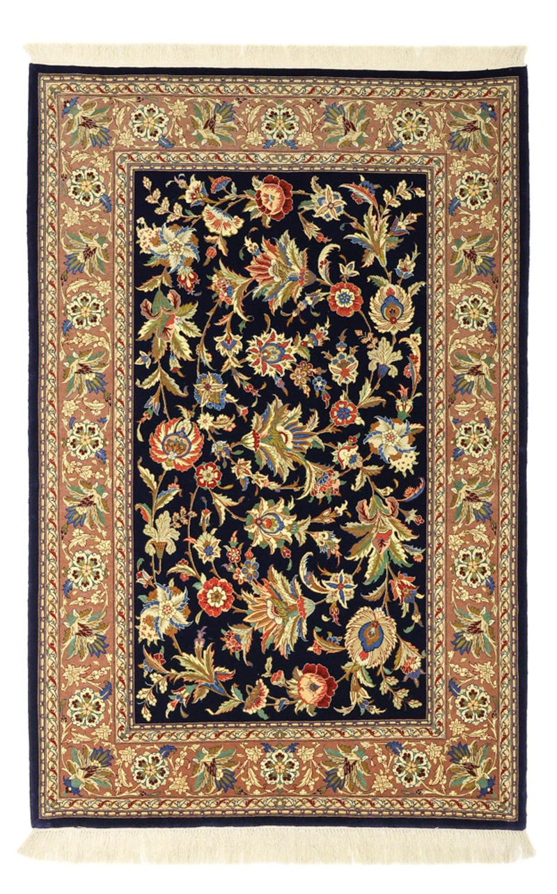 Persisk matta - Isfahan - Premium - 151 x 101 cm - mörkblå