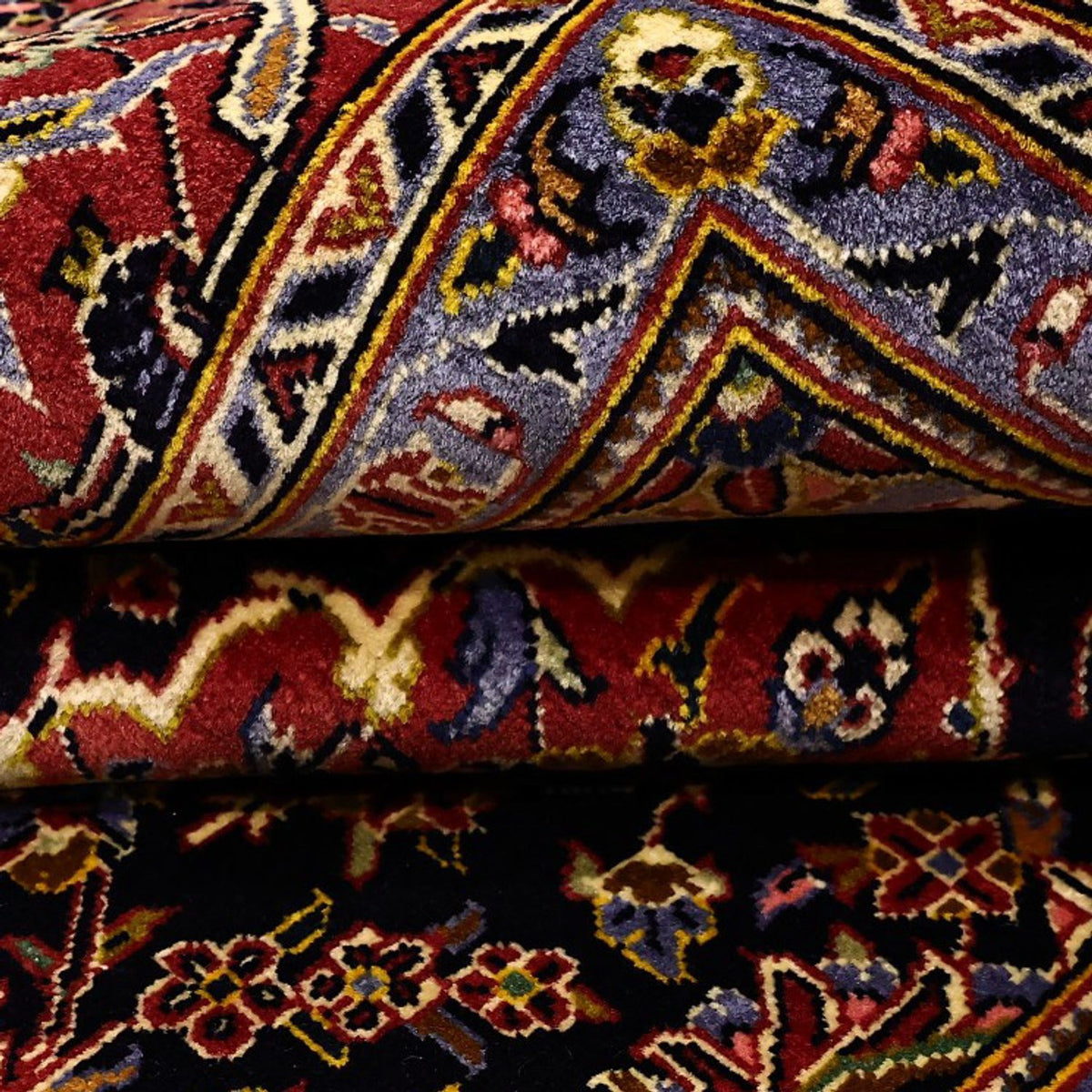 Persiska mattor - Keshan - 208 x 139 cm - mörkröd