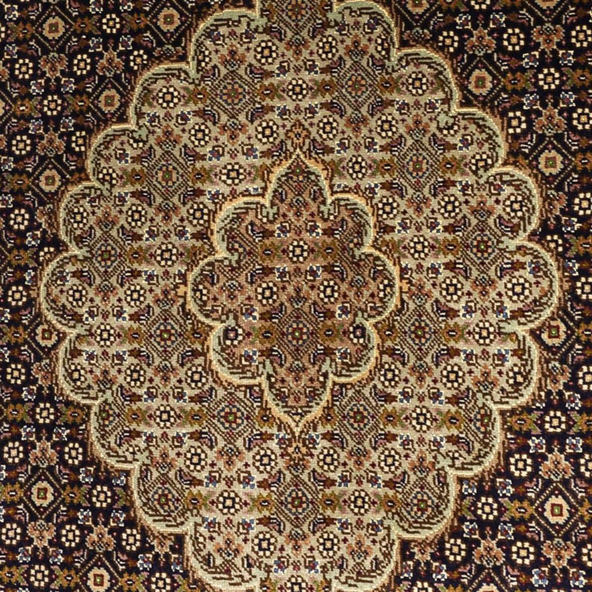 Persisk matta - Tabriz - Royal - Halsband i siden - 149 x 100 cm - mörk beige