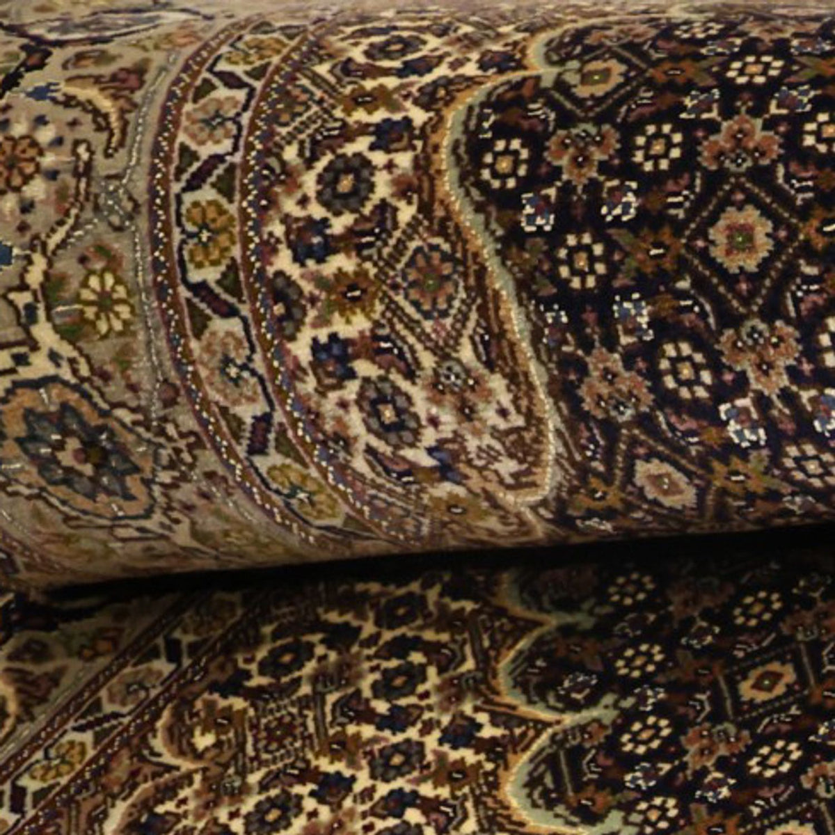 Persisk matta - Tabriz - Royal - Halsband i siden - 149 x 100 cm - mörk beige