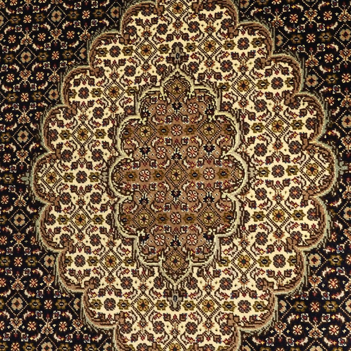 Persisk matta - Tabriz - Royal - Halsband i siden - 159 x 98 cm - mörk beige