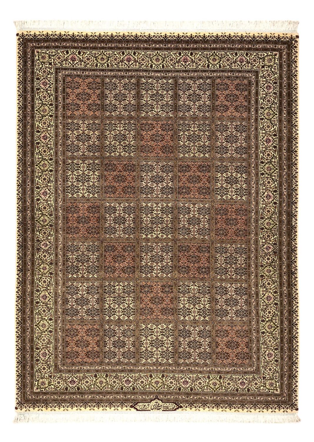 Persisk matta - Tabriz - Royal - Kungliga - 207 x 152 cm - mörk beige