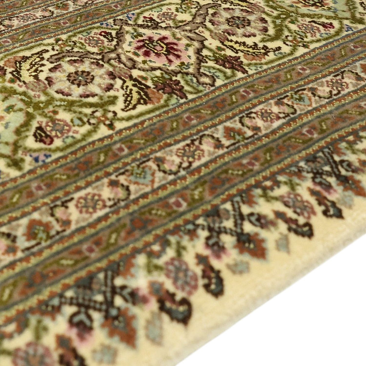 Persisk matta - Tabriz - Royal - Kungliga - 207 x 152 cm - mörk beige