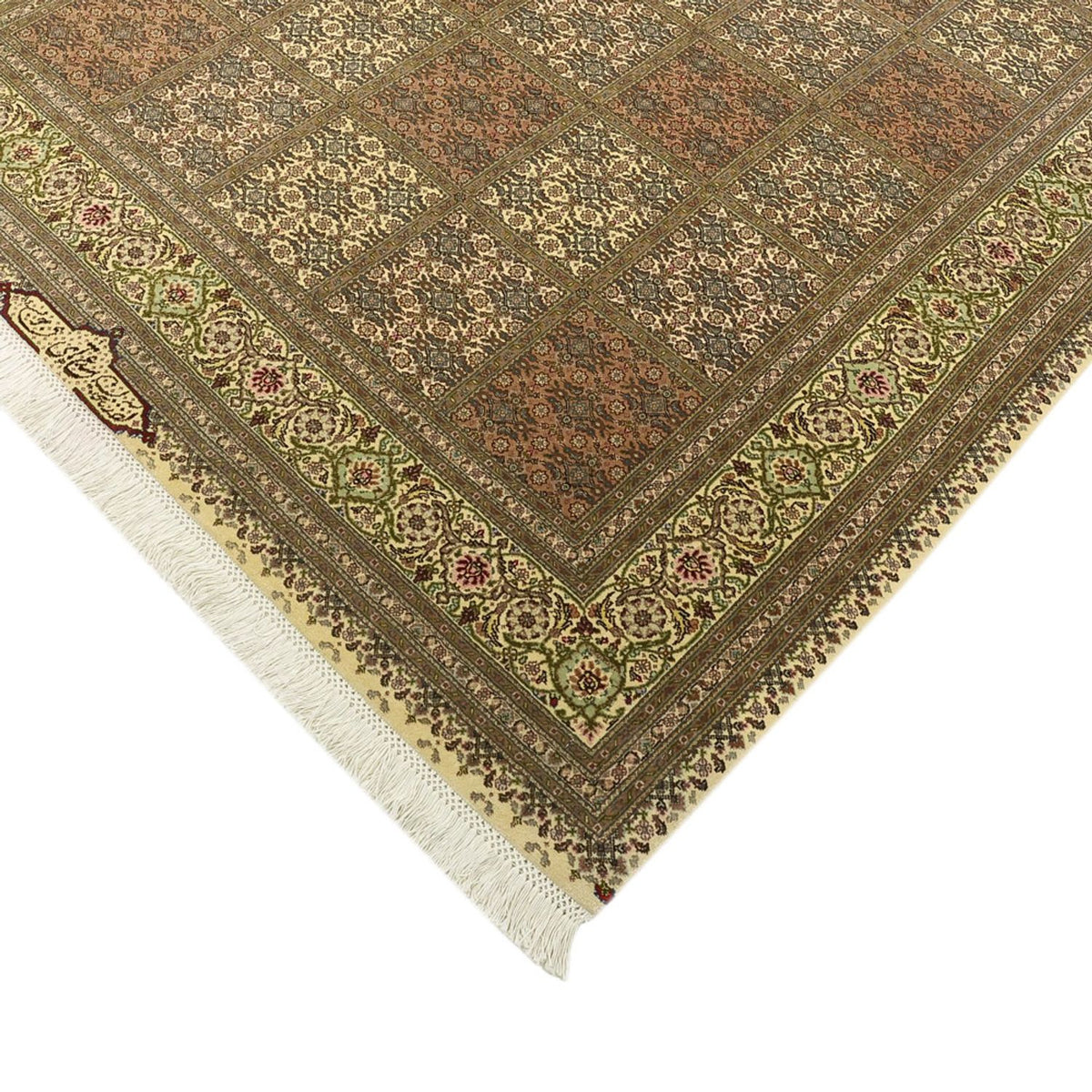 Persisk matta - Tabriz - Royal - Kungliga - 207 x 152 cm - mörk beige